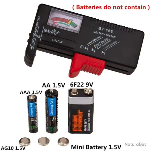 Testeur de piles Batteries BT-168 piles AA/AAA/C/D/9V/1.5V universel