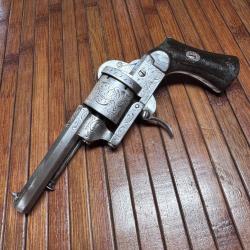 BEAU REVOLVER DE LUXE  E. LEFAUCHEUX PARIS 7 mm A BROCHE