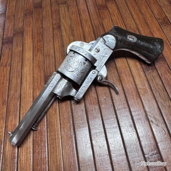 BEAU REVOLVER DE LUXE  E. LEFAUCHEUX PARIS 7 mm A BROCHE
