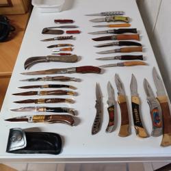 Lot de 30 couteaux pliants divers