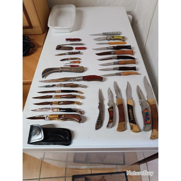 Lot de 30 couteaux pliants divers
