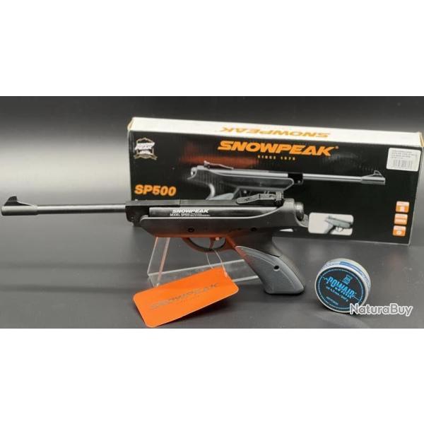 PRECOMMANDE Pack pr�t � tirer Pistolet � plomb Snowpeak SP500 calibre 4,5mm 6 joules + Bo�te de 500 