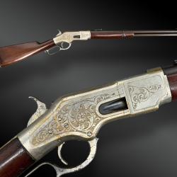 CARABINE WINCHESTER MOD. 1866- GRAV&Eacute;E D'USINE ET ARGENT&Eacute;E