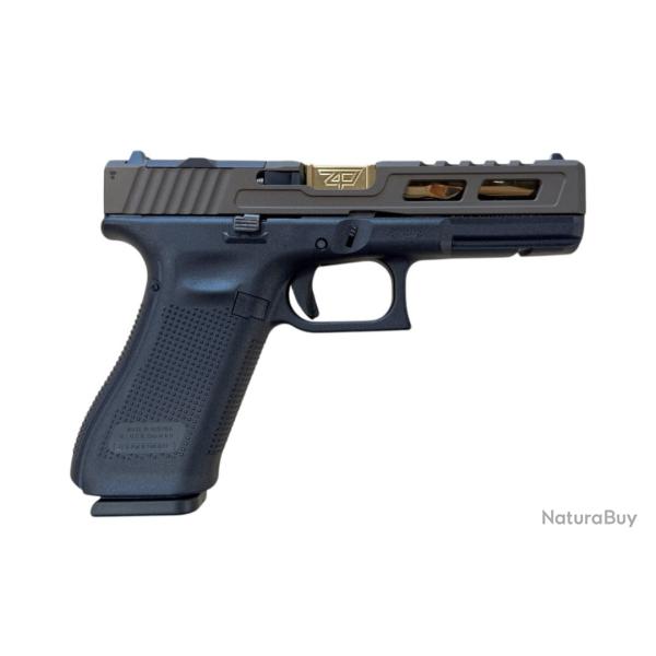 Nouveaut� Glock Zaffiri Django 17 Gen 5 Culasse Midnight Bronze/RMR - Canon Fl�t� Or 9x19