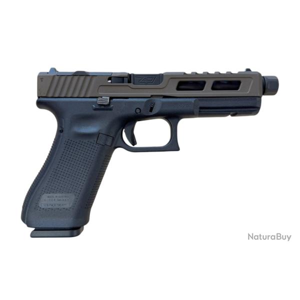 Glock Zaffiri Tactical 17 Gen 5 Culasse Midnight Bronze/RMR - Canon Fl�t� et Filet� Noir 9x19
