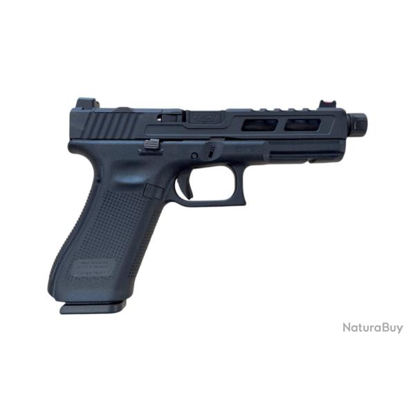 Nouveaut� Glock Zaffiri Tactical 17 Gen 5 Culasse Noire/RMR - Canon Fl�t� et Filet� Noir 9x19