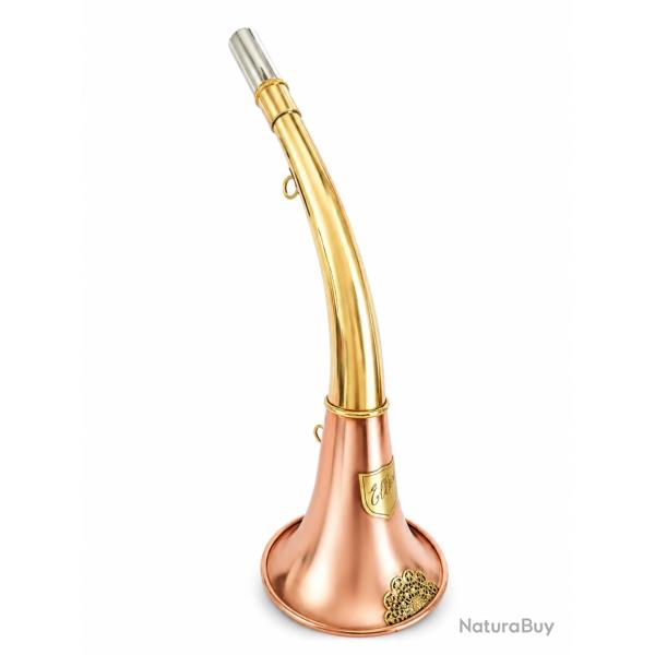 ELLESS - 165/6 C - Trompe Ronde Cintr�e Pavillon CUIVRE 40 cm polie "DIANE 40C" - Embout MAGNUM