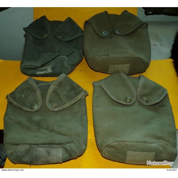 LOT DE 4 ETUIS DE GOURDE MILITAIRE DE L'ARMEE FRANCAISE , LES ETUIS SONT EN ETAT MOYEN ET VENDUS DAN