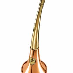 ELLESS - 165 C - Trompe Ronde Cintr&eacute;e Pavillon CUIVRE 40 cm polie "DIANE 40C" - Embout MOYEN