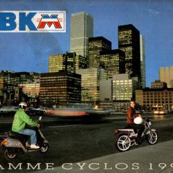 mbk, scooter , mobylettes, gamme cyclo 1990 , d&eacute;pliant 4 parties