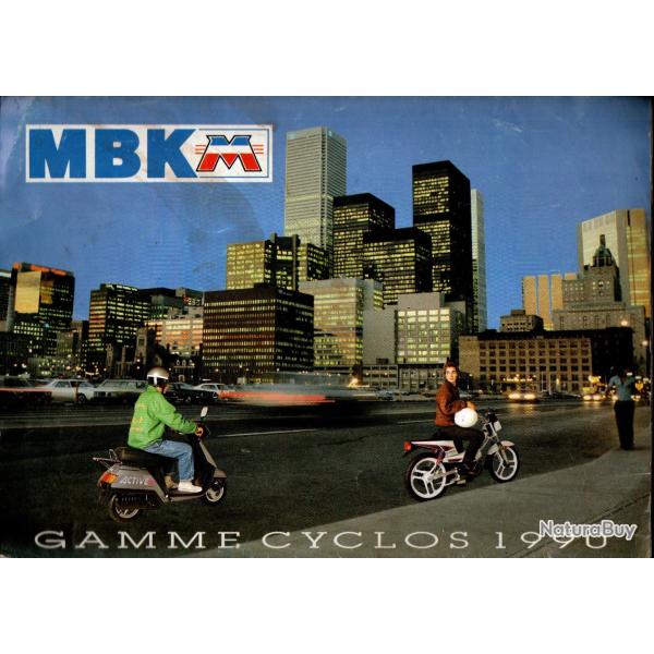 mbk, scooter , mobylettes, gamme cyclo 1990 , d�pliant 4 parties