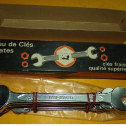 LOT DE 6 CLES PLATES EN BOITE CARTON D'ORIGINE , CLES DU 6 AU 17 , FABRICATION ALLEMANDE DROP FORGED