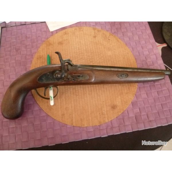 PISTOLET A POUDRE NOIRE NORBERTO ARIZMENDI, CALIBRE 12 MM, ETAT NEUF