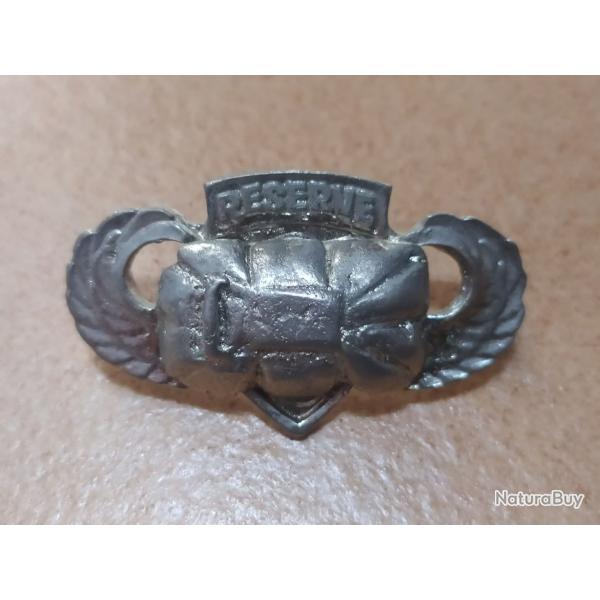 PINS INSIGNE BREVET PARACHUTISTE US INSCRIPTION RESERVE