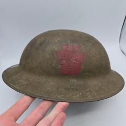 Casque anglais MK1 , 28th ID US , ww1 , "Keystone"