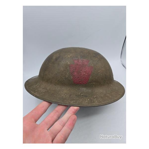 Casque anglais MK1 , 28th ID US , ww1 , "Keystone"