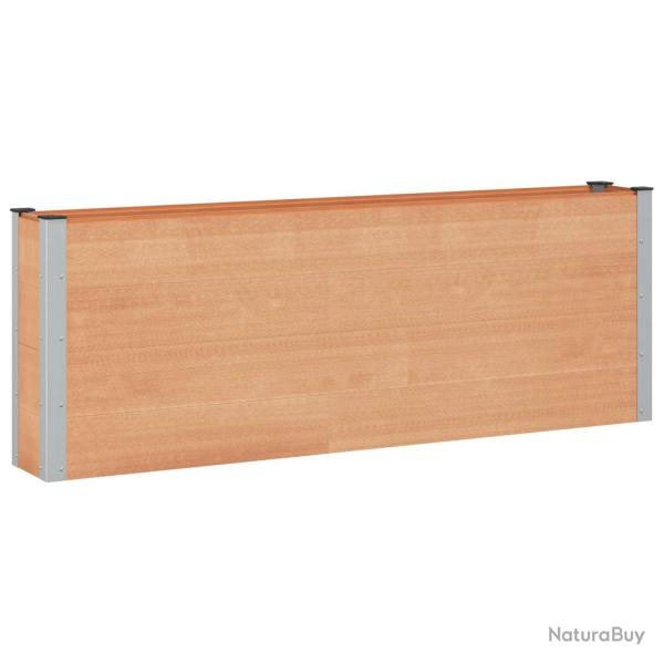 Jardini�re sur�lev�e Marron 200 x 30 x 72 cm WPC et Aluminium