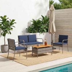 Ensemble de jardin avec coussin acier