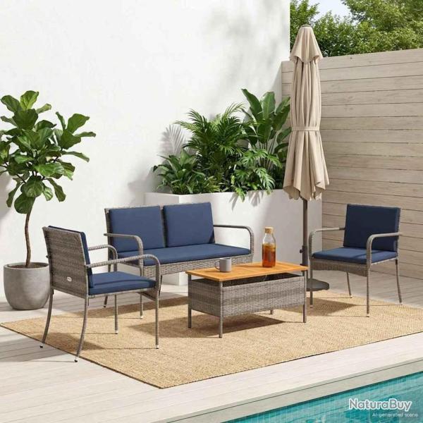 Ensemble de jardin avec coussin acier