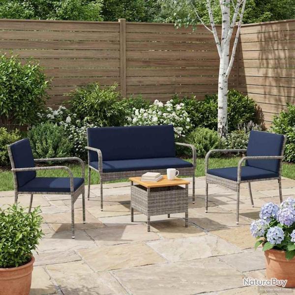 Ensemble de jardin avec coussin acier
