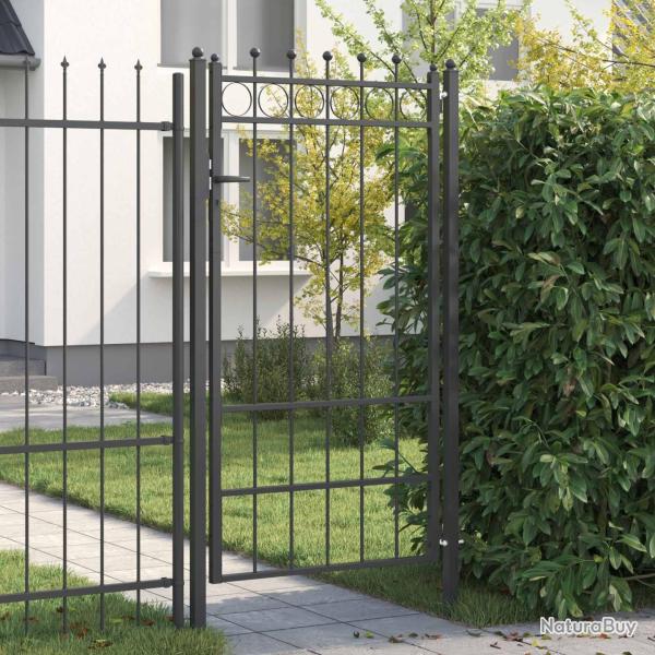 Porte de Cl�ture HORST 100 x 175 cm m�tal Noir Verrouillable