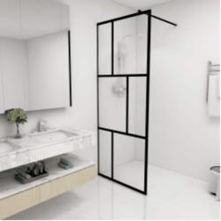 Paroi de douche &agrave; l'italienne avec verre tremp&eacute; Noir 80x195 cm
