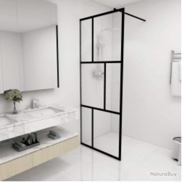 Paroi de douche � l'italienne avec verre tremp� Noir 80x195 cm