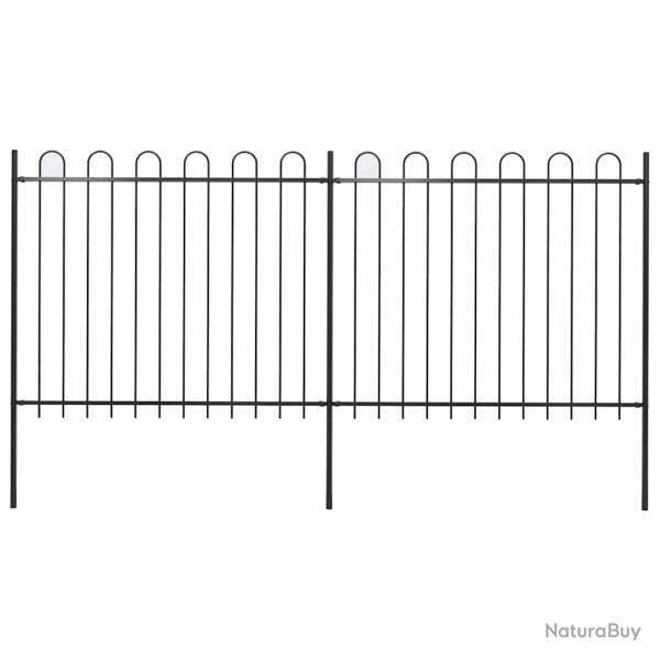 Cl�ture de jardin avec arceau en acier 359 x 150 cm Noir