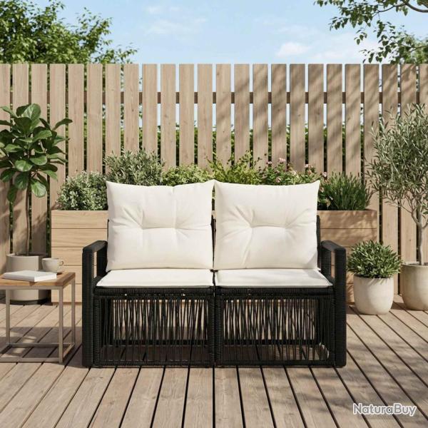 Canap� de jardin 2-Nombre de places Noir polyrotin