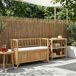 Banc de Rangement de Jardin 110 x 47 x 80 cm Bambou Naturel