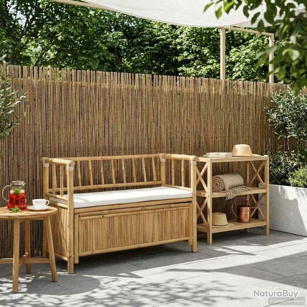 Banc de Rangement de Jardin 110 x 47 x 80 cm Bambou Naturel