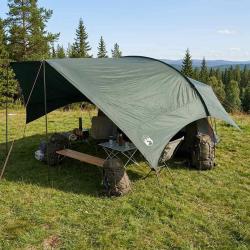 Tarp de camping r&eacute;sistant &agrave; l'eau Vert arm&eacute;e 695 x 580 x 200 cm