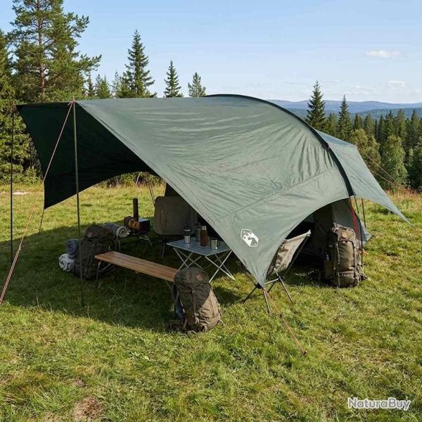 Tarp de camping r�sistant � l'eau Vert arm�e 695 x 580 x 200 cm