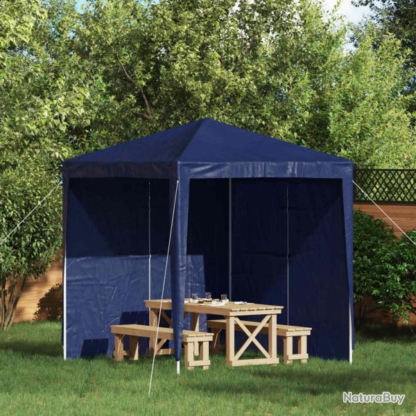 Mur de tente de f�te 2 pcs Bleu 200 x 195 cm PE et acier