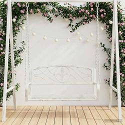 Banc Balan&ccedil;oire Acier 110,5 x 59 x 55 cm Blanc antique
