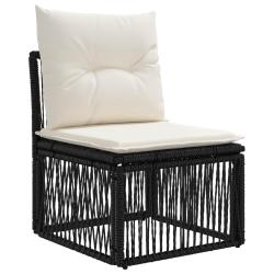Ensemble de canap&eacute; de jardin 4 pcs Noir polyrotin