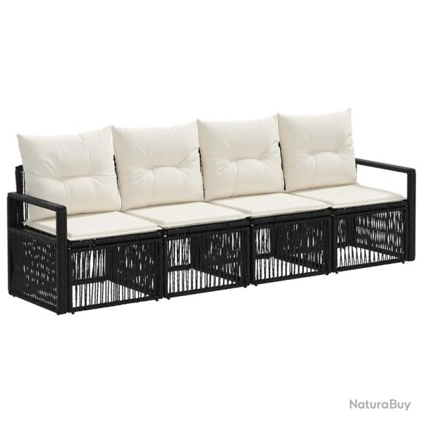Ensemble de canap� de jardin 4 pcs Noir polyrotin