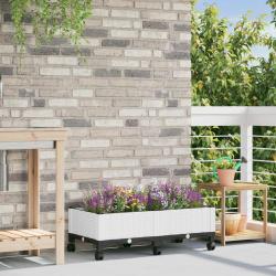 Jardini&egrave;re avec Roues Blanc 80 x 40 x 33 cm PP