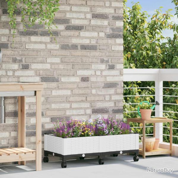 Jardini�re avec Roues Blanc 80 x 40 x 33 cm PP