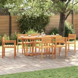 Ensemble de salle &agrave; manger de jardin 7 pcs en bois massif d'acacia