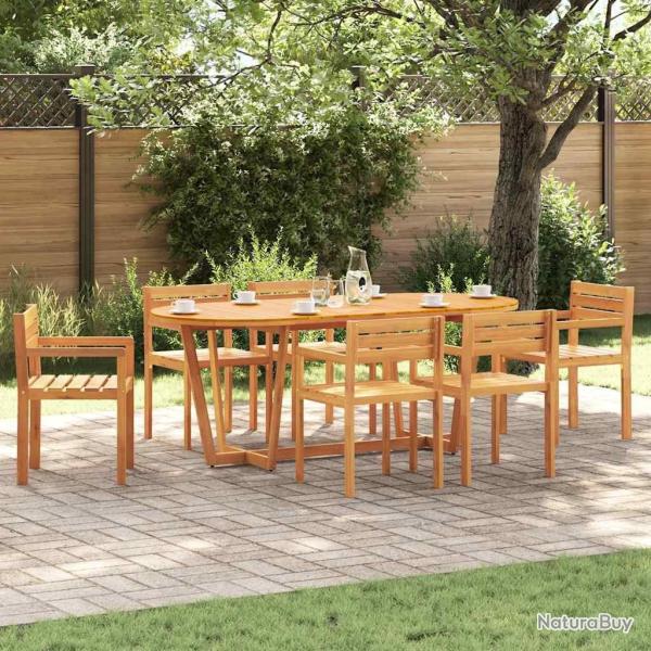 Ensemble de salle � manger de jardin 7 pcs en bois massif d'acacia