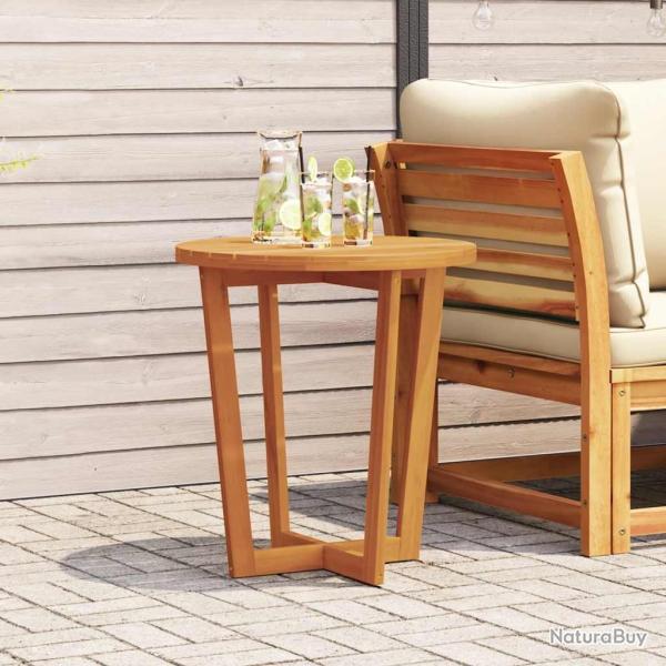Table d'appoint de jardin ronde �70x75 cm en bois massif d'acacia