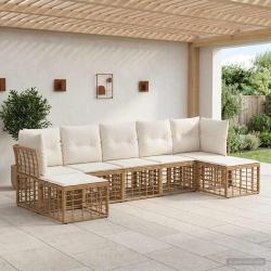 Ensemble de canap&eacute;s d'ext&eacute;rieur Naturel Polyester