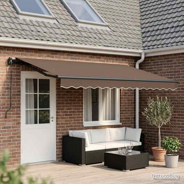 Auvent r�tractable Taupe 400 � 300 cm Polyester et Aluminium