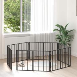 Porte pour chien 6 pcs Noir 100 x 60 cm Acier galvanis&eacute;
