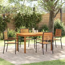Ensemble de salle &agrave; manger pour jardin 5 pcs Noir