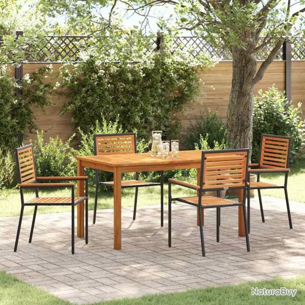 Ensemble de salle � manger pour jardin 5 pcs Noir