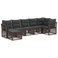 Ensemble de canap&eacute; de jardin 7 pcs Gris polyrotin
