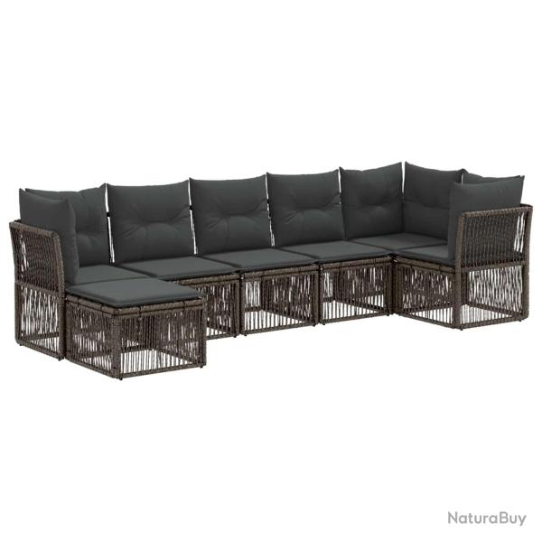 Ensemble de canap� de jardin 7 pcs Gris polyrotin
