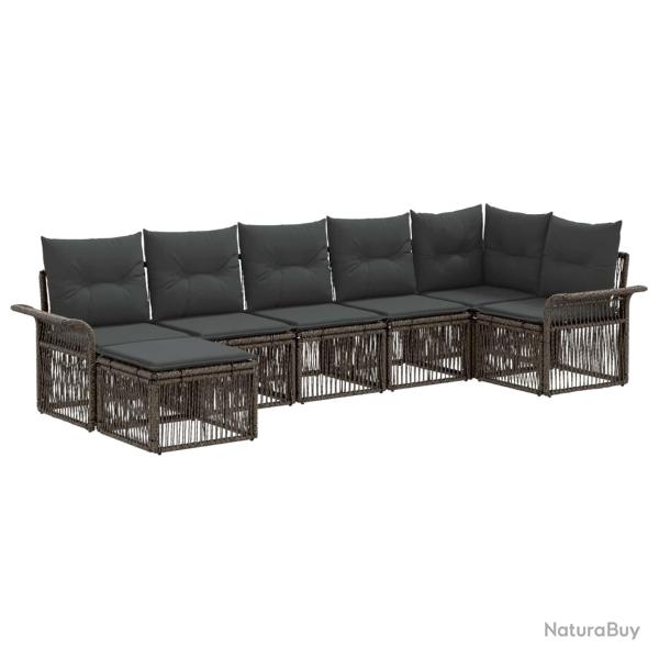 Ensemble de canap� de jardin 7 pcs Gris polyrotin